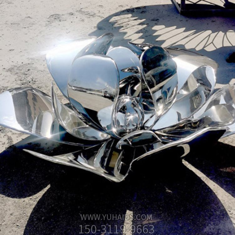 不锈钢镜面抽象园林大型莲花景观摆件博鱼网页版