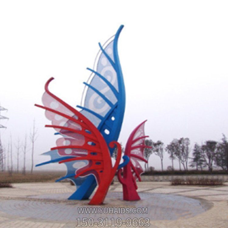 户外公园广场不锈钢彩绘抽象动物蝴蝶博鱼网页版