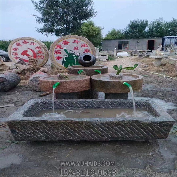 庭院大型长方形仿古做旧老石槽流水摆件博鱼网页版