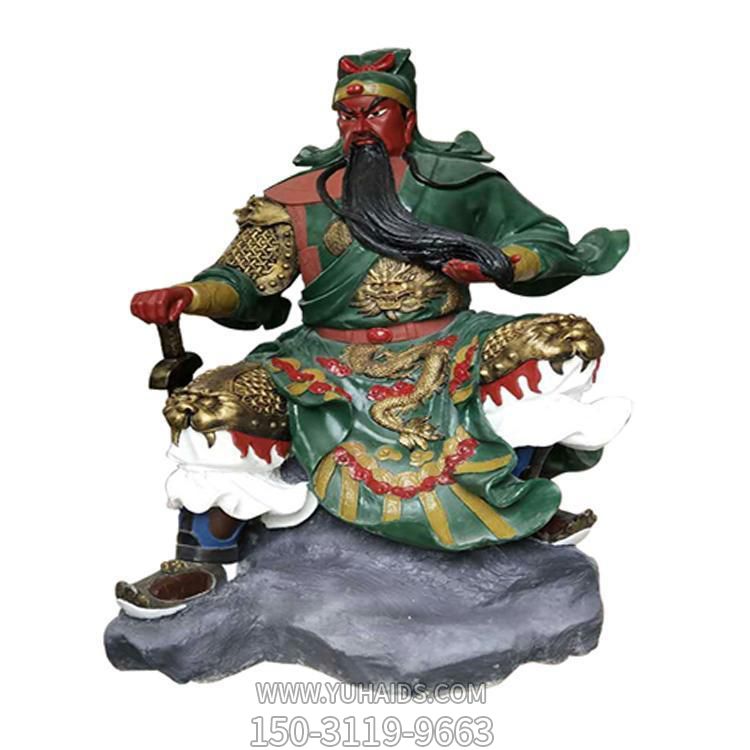 玻璃钢彩绘三国人物关公雕像寺庙供奉件博鱼网页版