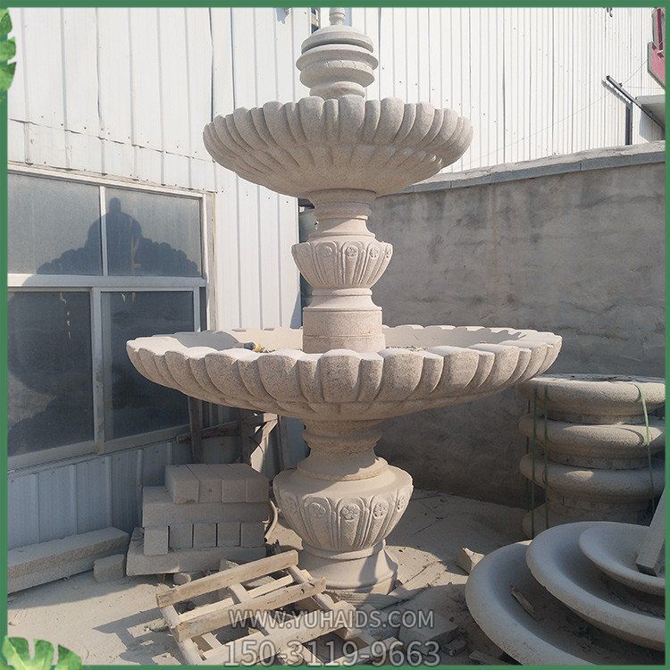 园林装饰摆放大理石雕刻双层流水喷泉博鱼网页版