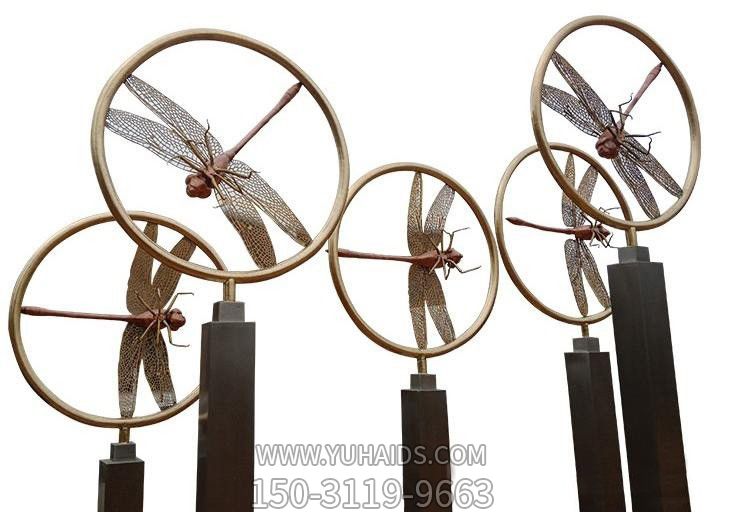 售楼部公园镂空创意五只不锈钢蜻蜓博鱼网页版