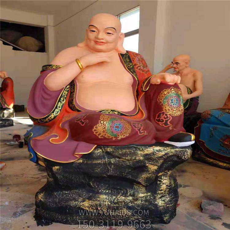 玻璃钢彩绘寺庙供奉十八罗汉弥勒佛博鱼网页版