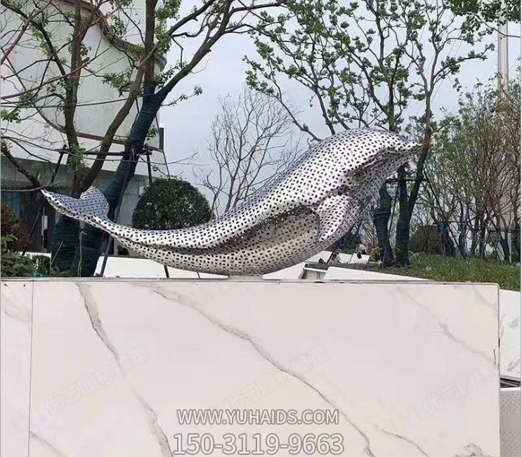 不锈钢海豚景观摆件，城市园林创意动物摆件博鱼网页版