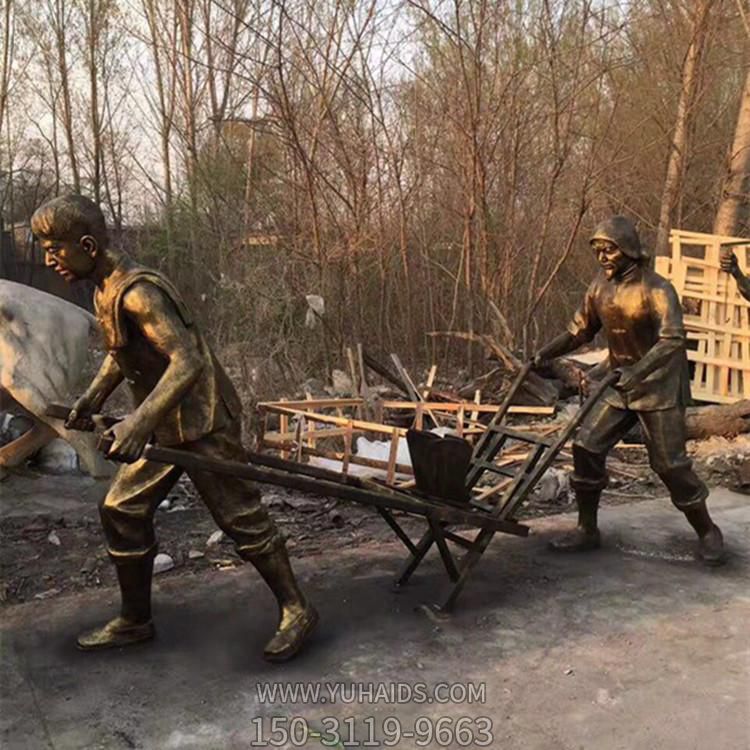 园林摆放玻璃钢仿铜农耕播种民俗人物博鱼网页版