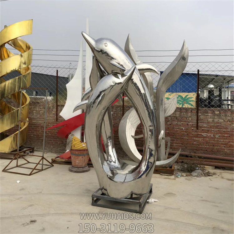 户外广场水景不锈钢镜面海豚博鱼网页版