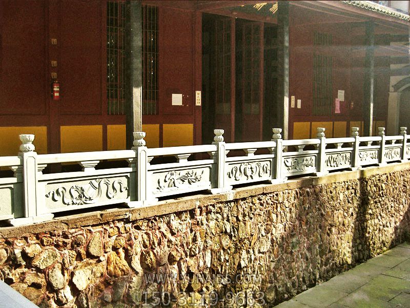 青石寺院古建筑台阶防护栏石雕博鱼网页版