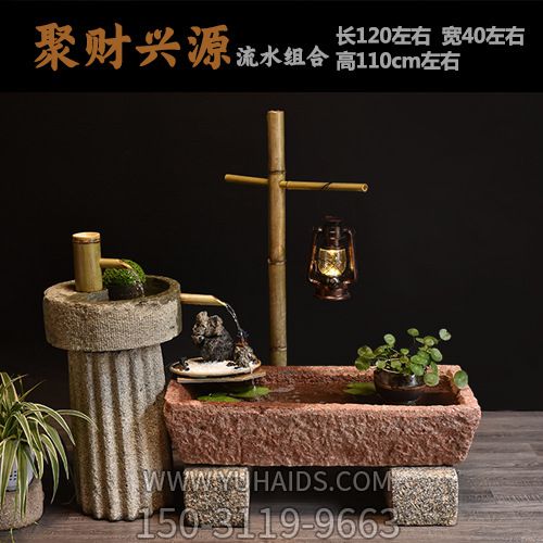 老石槽户外流水摆件庭院景观石磨水景旧石头鱼缸水槽博鱼网页版