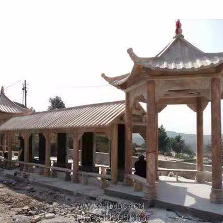 大理石石雕户外园林景观晚霞红长廊博鱼网页版