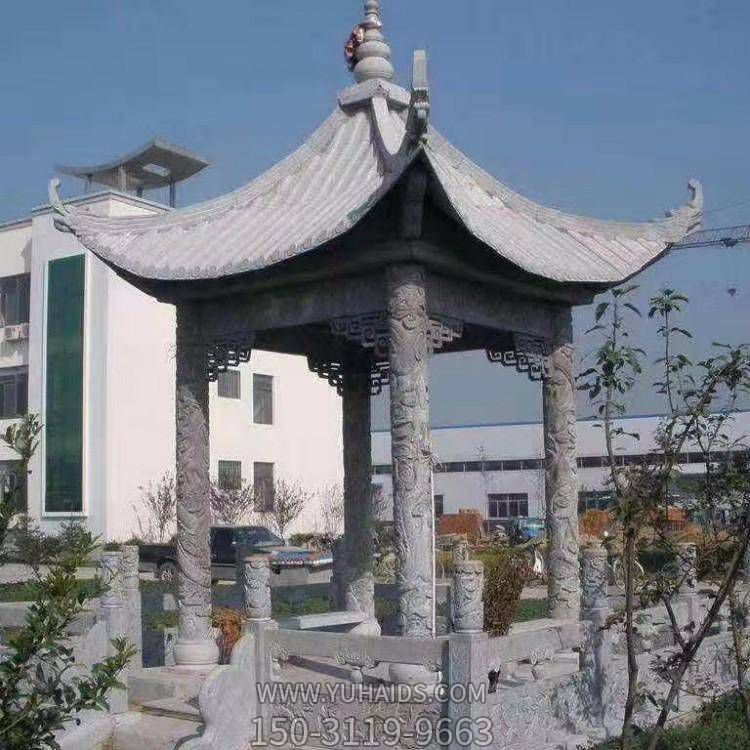 工厂小区大理石石雕六角凉亭博鱼网页版