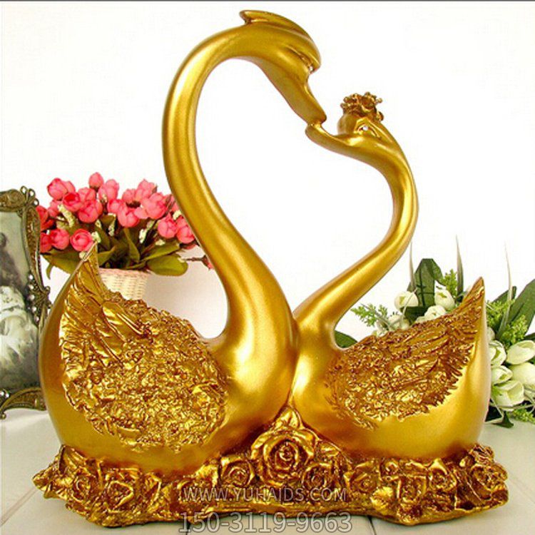 玻璃钢喷金烤漆爱心天鹅博鱼网页版