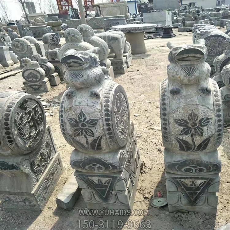 庭院门口一对青石石雕抱鼓石摆件博鱼网页版