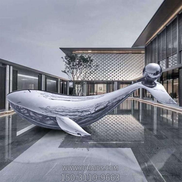 不锈钢鱼博鱼网页版水池景观发光博鱼网页版海豚博鱼网页版镂空动物摆件