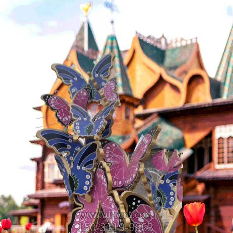 玻璃钢蝴蝶卡通动物 房地产景观美陈博鱼网页版