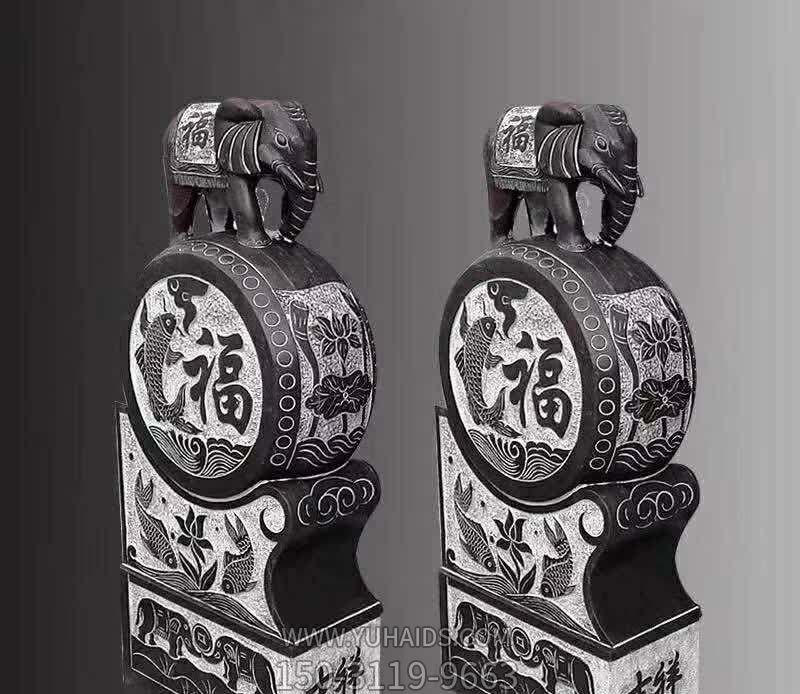 吉祥小象青石复古门口摆放抱鼓石博鱼网页版摆件
