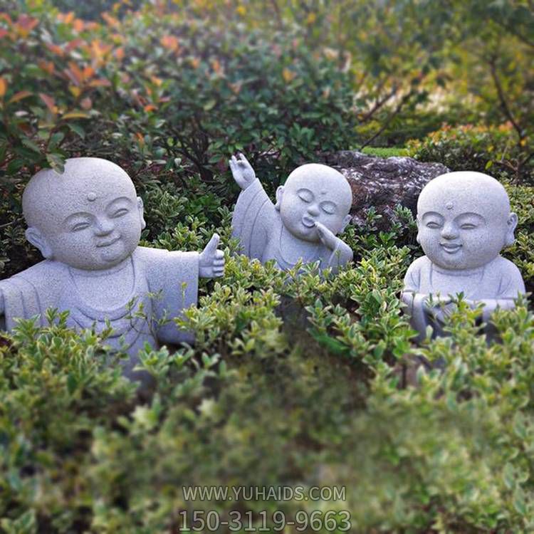 园林寺院摆放花岗岩雕刻小沙弥小和尚雕像 手工雕刻细节丰富博鱼网页版