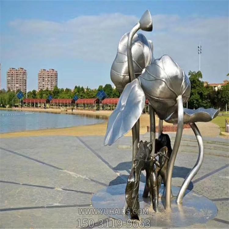 不锈钢拉丝广场园林摆放荷叶莲蓬景观博鱼网页版小品