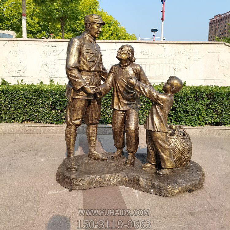 景区玻璃钢仿铜八路军英雄人物博鱼网页版