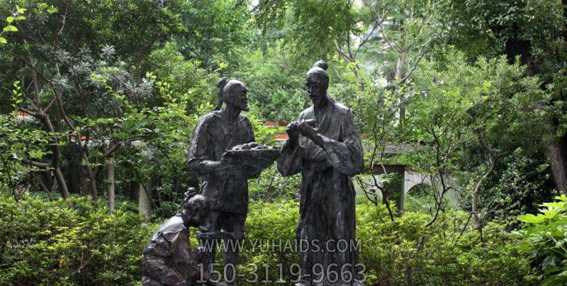 园林挖红薯的古代人物小品铜雕博鱼网页版