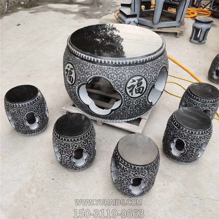 青石石雕庭院空心石桌石凳博鱼网页版