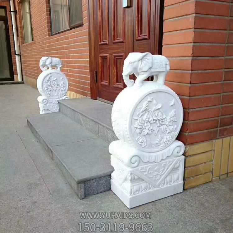汉白玉雕刻石抱鼓庭院石鼓摆件一对博鱼网页版