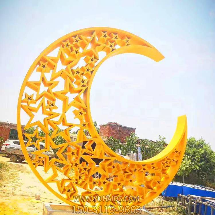 不锈钢镜面博鱼网页版不锈钢月亮博鱼网页版镂空发光圆形圆环博鱼网页版