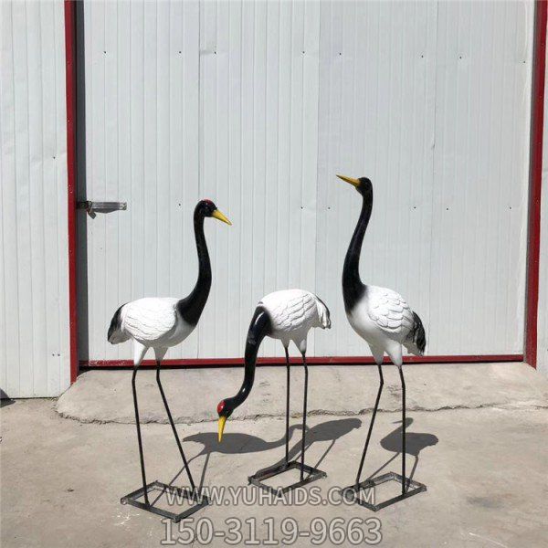 园林池塘玻璃钢仿真仙鹤博鱼网页版