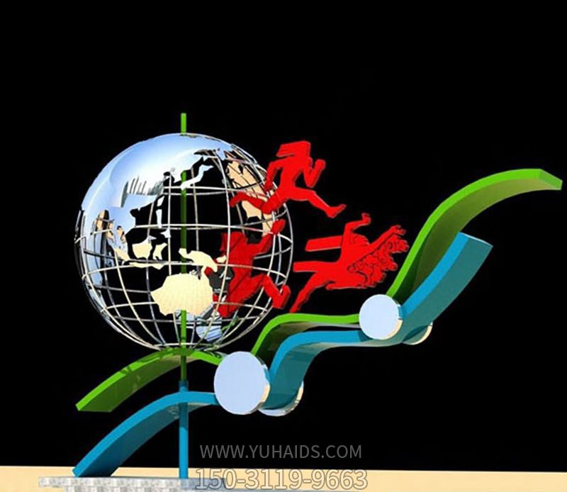 城市不锈钢积极向上镂空球博鱼网页版