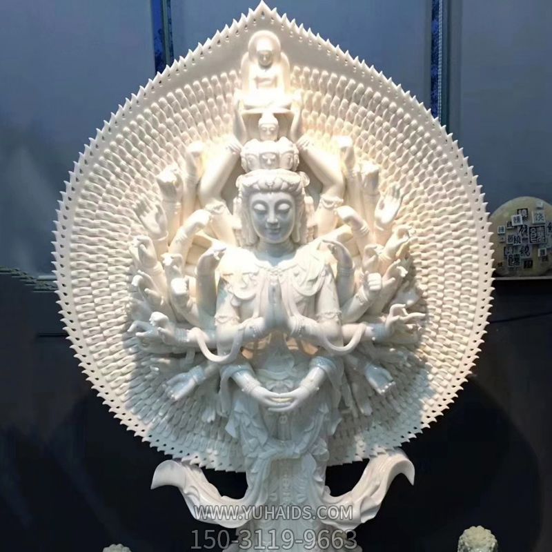 汉白玉浮刻千手观音博鱼网页版