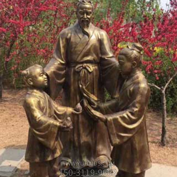 公园摆放玻璃钢仿铜孔融让梨典故人物小品博鱼网页版