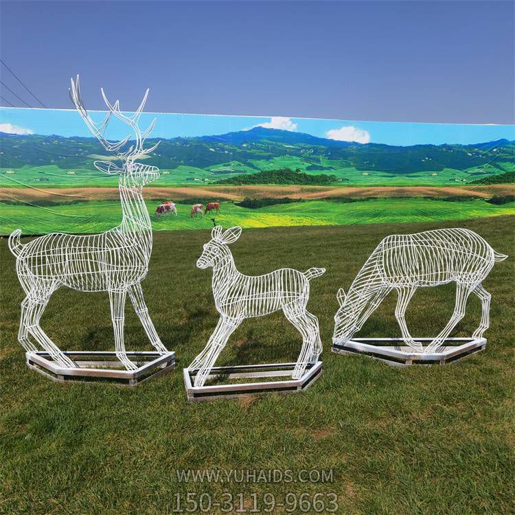 不锈钢户外金属网格抽象梅花鹿博鱼网页版