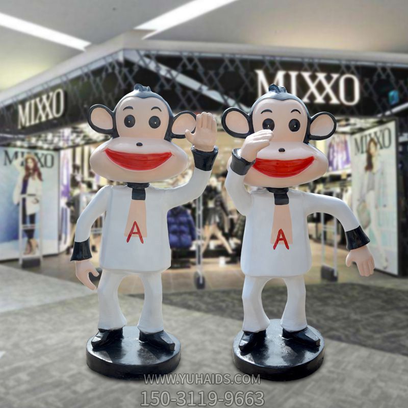 商场公园摆放的玻璃钢彩绘猴子博鱼网页版