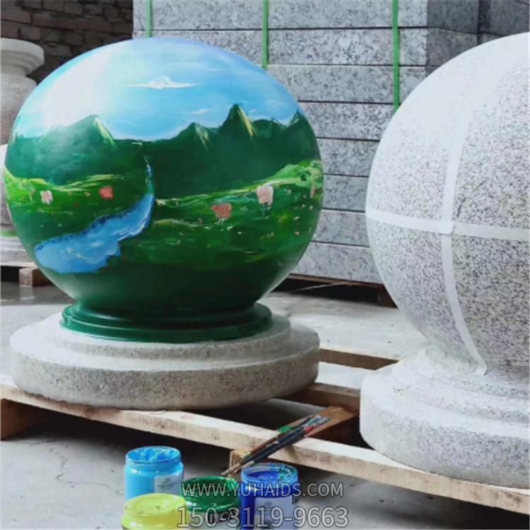 公园广场摆放花岗石挡车石球路障石 博鱼网页版