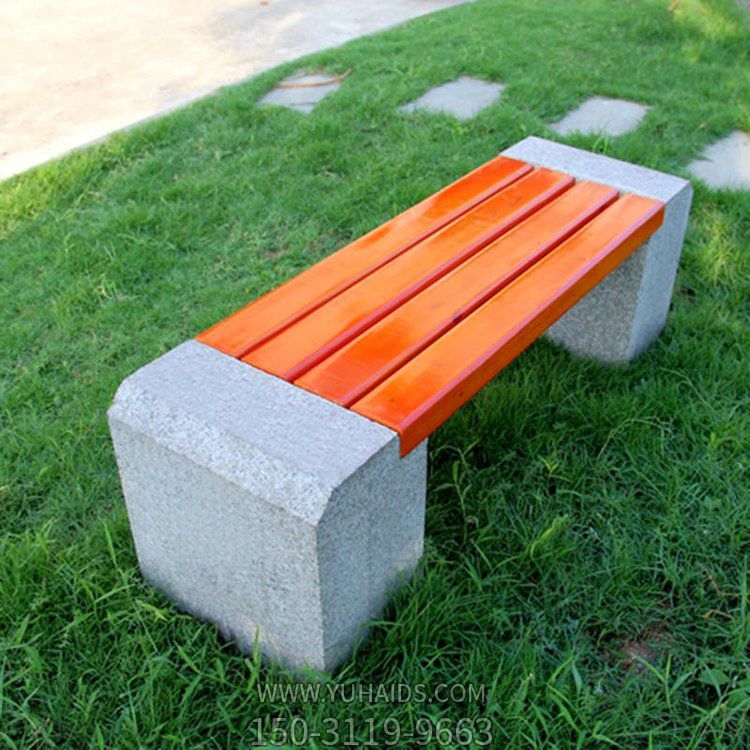 小区广场乘凉花岗岩防腐木长条石凳子博鱼网页版