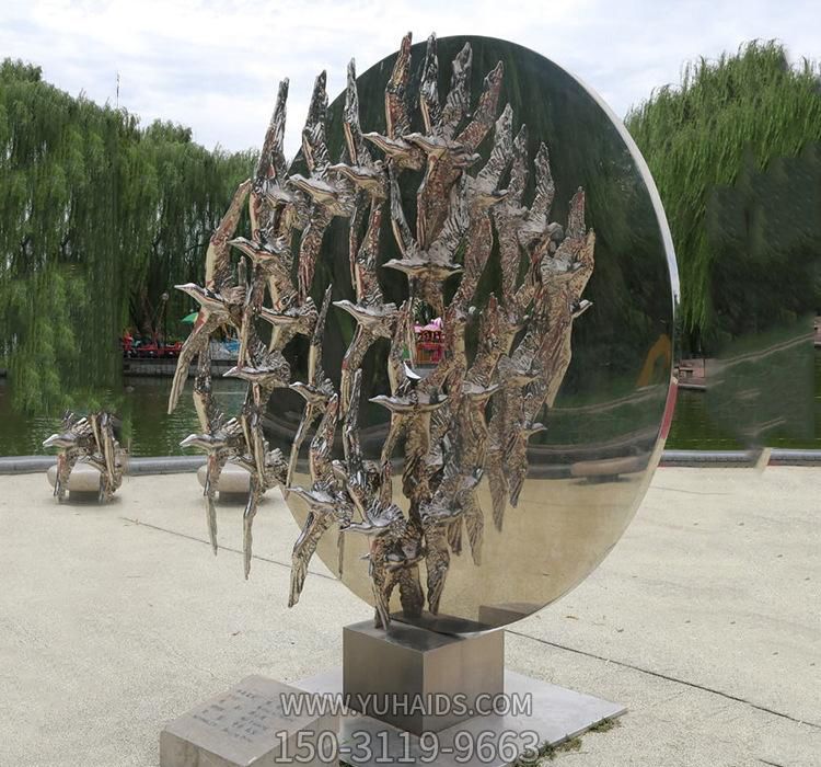 公园广场别墅小区镜面不锈钢工艺创造铸造鸽子起飞博鱼网页版