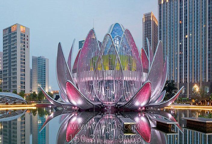 城市夜景不锈钢灯光景观荷花博鱼网页版