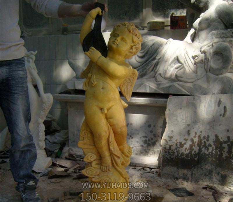 景区摆放吹拉弹唱小天使玻璃钢彩绘博鱼网页版