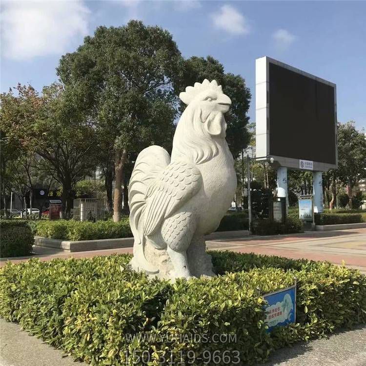 园林草丛大理石石雕生肖鸡景观摆件博鱼网页版