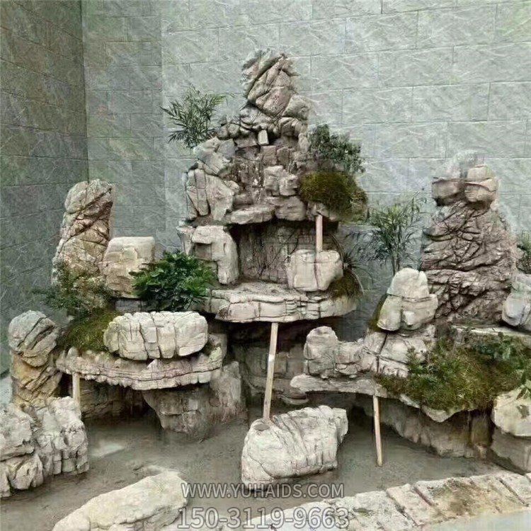 纯天然龟纹石石雕流水摆件假山博鱼网页版