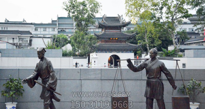 园林挑箱子的古代人物小品铜博鱼网页版