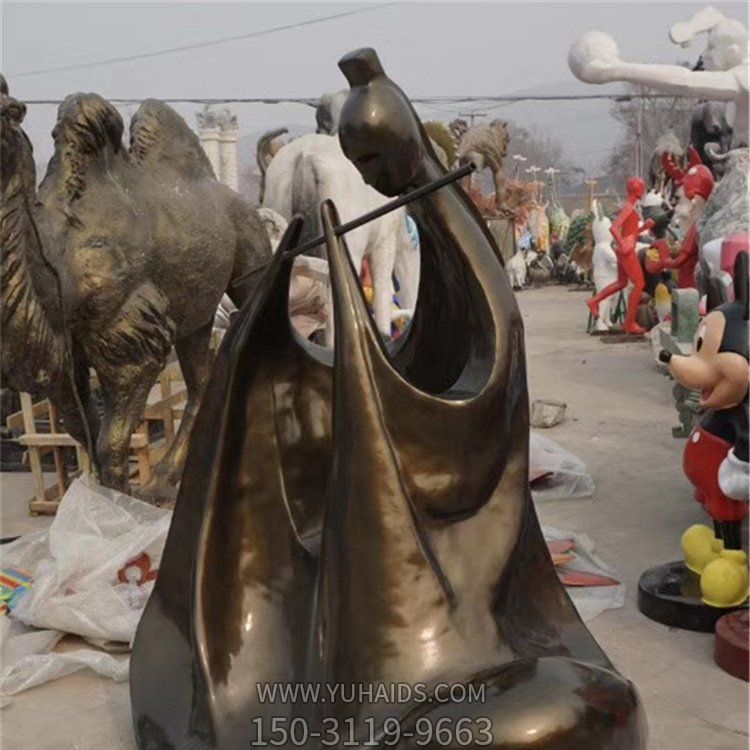 园林景观铜雕抽象吹笛子的人物博鱼网页版