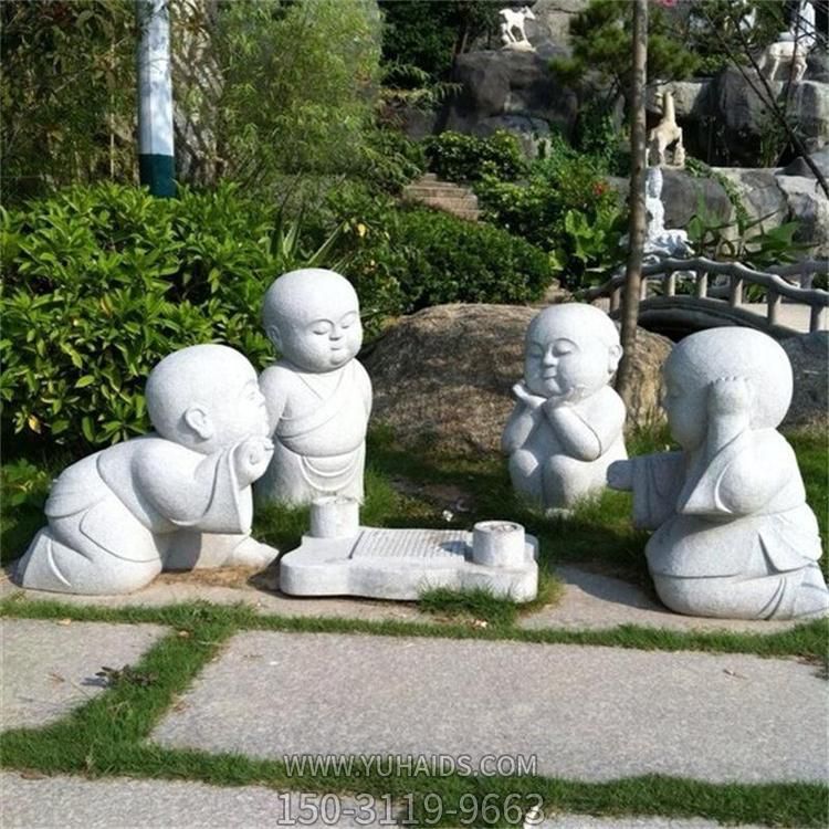 寺庙石雕小和尚摆放 园林石头小沙弥博鱼网页版