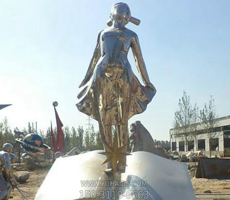 广场不锈钢镜面抽象美女博鱼网页版