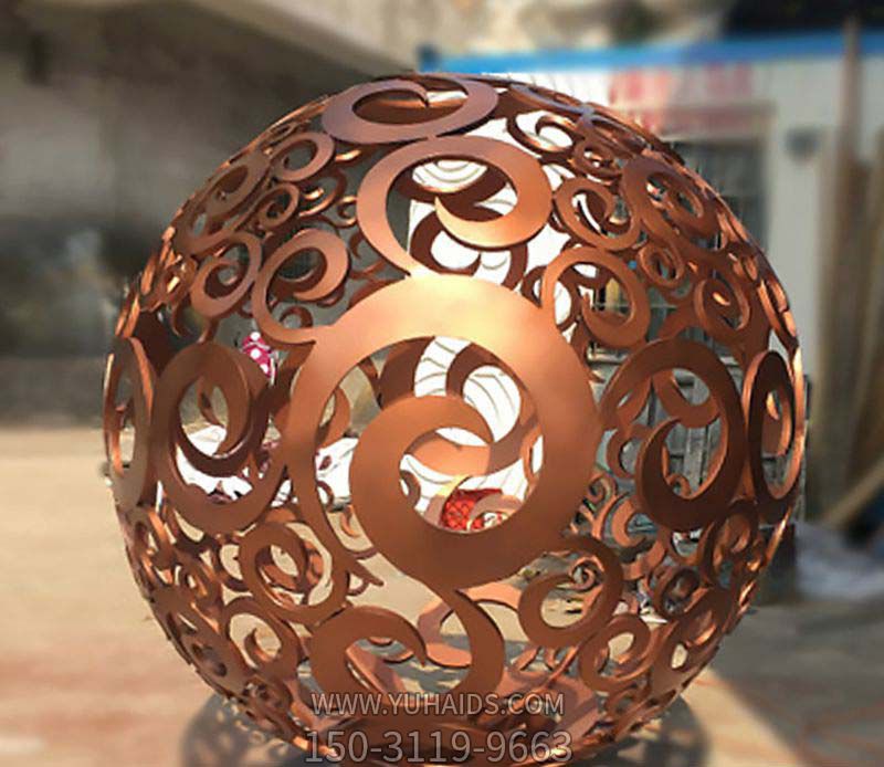 公园户外喷金烤漆黄铜镂空球博鱼网页版