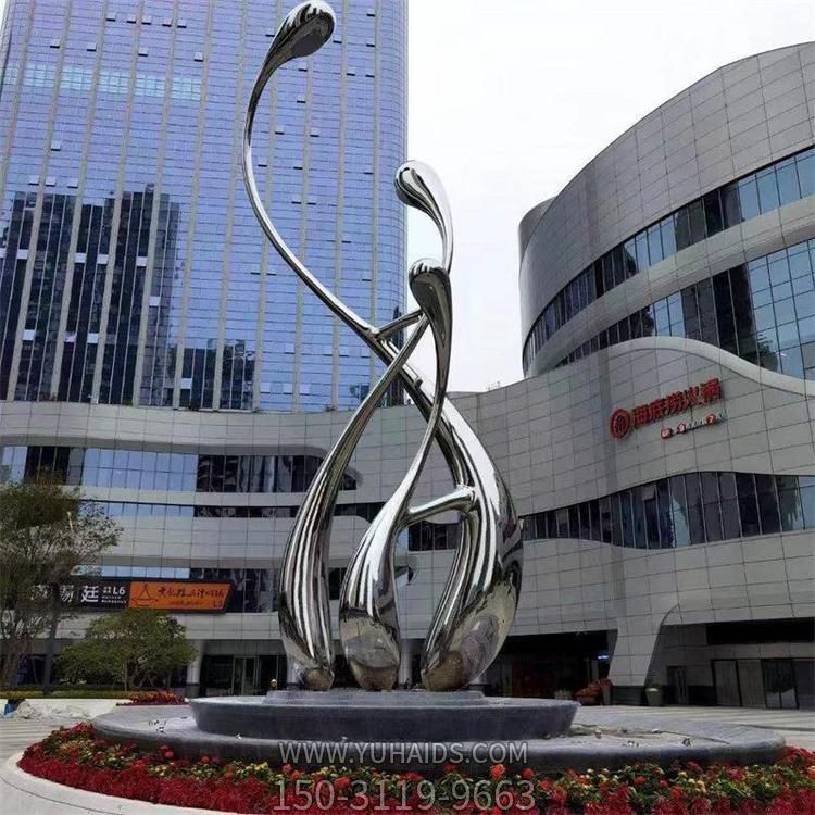公司工厂门口大型不锈钢镜面抽象景观摆件博鱼网页版