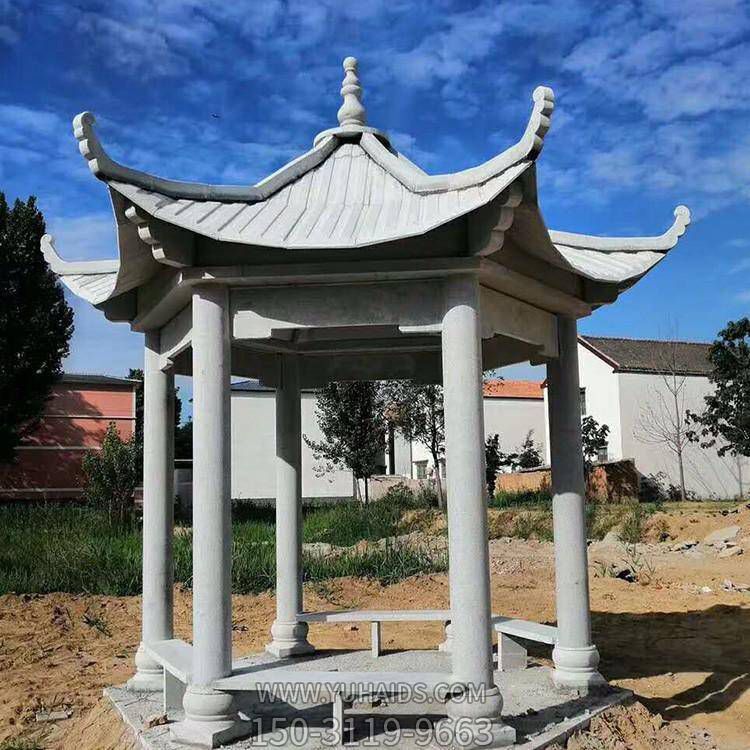 村庄摆放青石仿古简约六角石亭博鱼网页版