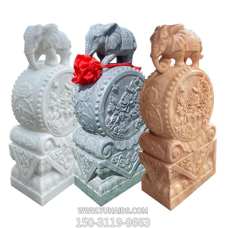 中式别墅庭院门口装饰摆件一对石鼓抱鼓石博鱼网页版