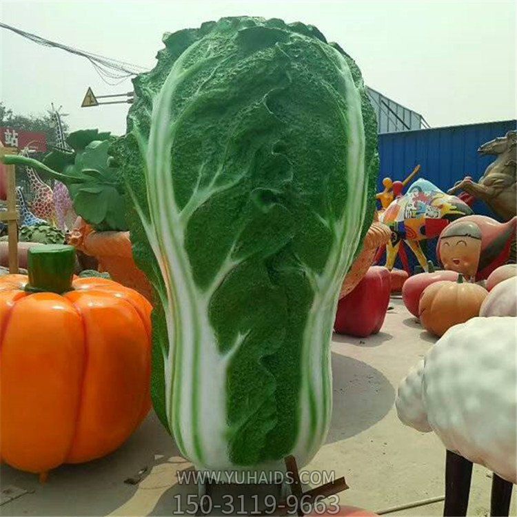 玻璃钢仿真大型翠绿大白菜博鱼网页版 景点公园装饰摆件
