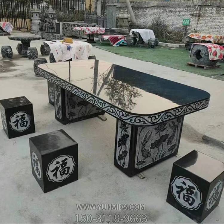 石桌石凳博鱼网页版公园景区青石石雕摆件