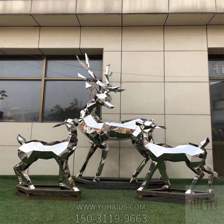 不锈钢几何户外园林景观梅花鹿博鱼网页版